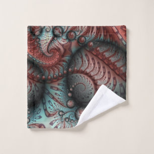 Abstrakte lebhafte Fantasy-Fraktal-Kunst Braun Bla Waschlappen