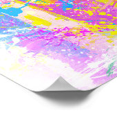 Abstrakte, lebhafte Farbenanfälle Poster (Ecke)
