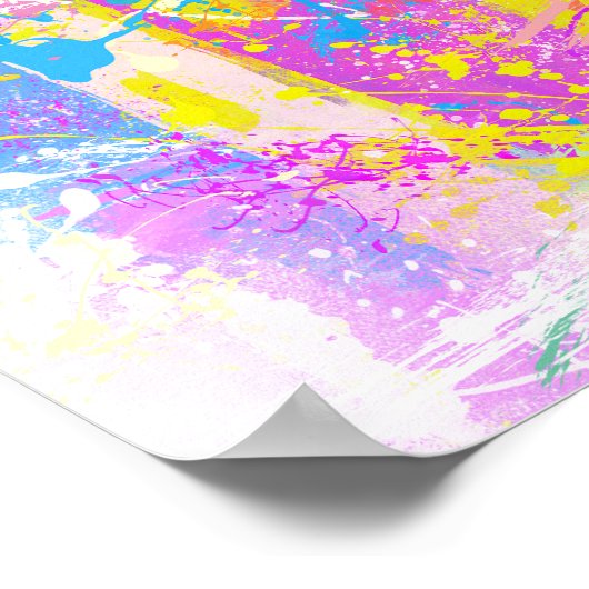 Abstrakte, lebhafte Farbenanfälle Poster (Ecke)