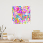 Abstrakte, lebhafte Farbenanfälle Poster (Küche)