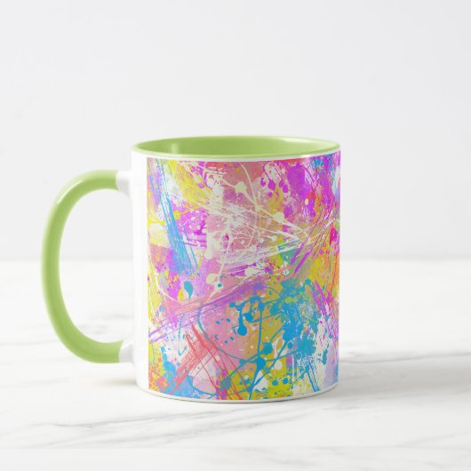 Abstrakte, lebhafte Farbenanfälle Tasse (Links)