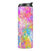 Abstrakte, lebhafte Farbenanfälle Thermosbecher (Nach links gedreht)