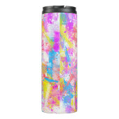 Abstrakte, lebhafte Farbenanfälle Thermosbecher (Rückseite)