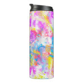 Abstrakte, lebhafte Farbenanfälle Thermosbecher (Nach rechts gedreht)
