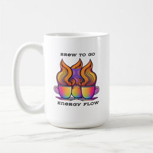 Abstrakte, lebhafte, farbenfrohe Braun für den Ene Kaffeetasse (Links)