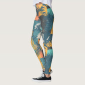 Abstrakte Leggings aus Palmblättern (Links)