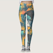 Abstrakte Leggings aus Palmblättern (Vorderseite)