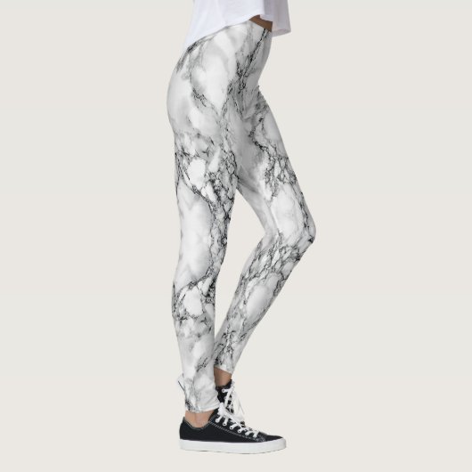 Abstrakte Leggings aus weißem Marmor (Rechts)