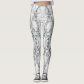 Abstrakte Leggings aus weißem Marmor (Vorderseite)