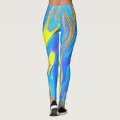 Abstrakte Leggings blau und gelb (Rückseite)