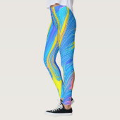 Abstrakte Leggings blau und gelb (Links)