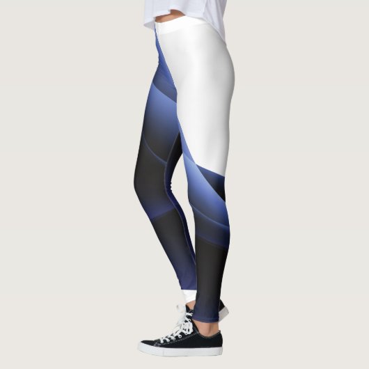 Abstrakte Leggings blau-weiß (Links)