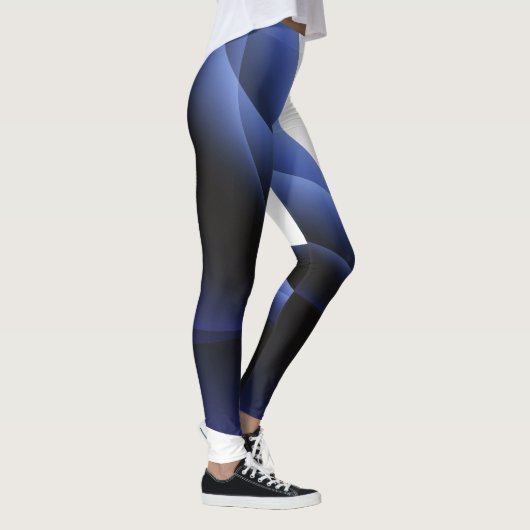 Abstrakte Leggings blau-weiß (Rechts)