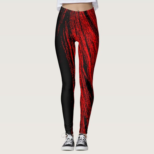 Abstrakte Leggings des Roten Horses Mane (Vorderseite)