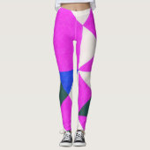 Abstrakte Leggings in rosa Farbblöcken (Vorderseite)