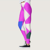 Abstrakte Leggings in rosa Farbblöcken (Links)