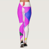 Abstrakte Leggings in rosa Farbblöcken (Rückseite)