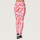 Abstrakte Leggings in Rosa und Rot (Rückseite)