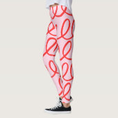 Abstrakte Leggings in Rosa und Rot (Links)