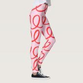 Abstrakte Leggings in Rosa und Rot (Rechts)