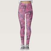 Abstrakte Leggings in Rosa und Schwarz (Vorderseite)