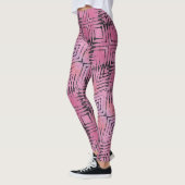 Abstrakte Leggings in Rosa und Schwarz (Links)