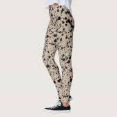 Abstrakte Leggings in Schwarz und Beige (Links)