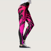 Abstrakte Leggings in Schwarz und Rosa (Rechts)