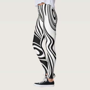 Abstrakte Leggings in Schwarz und Weiß