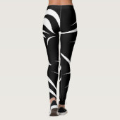 Abstrakte Leggings in Schwarz und Weiß (Rückseite)