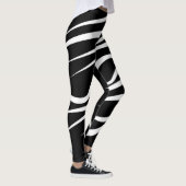 Abstrakte Leggings in Schwarz und Weiß (Rechts)