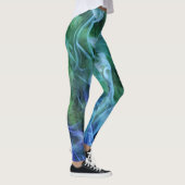 Abstrakte Leggings mit blauem Feuer (Rechts)