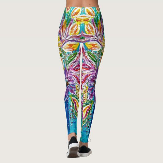 Abstrakte Leggings mit Blumenbezug (Rückseite)