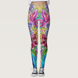 Abstrakte Leggings mit Blumenbezug