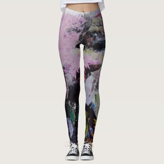 Abstrakte Leggings mit Blumenbezug (Vorderseite)