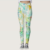 Abstrakte Leggings mit Blumenbezug (Vorderseite)