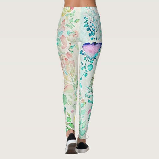 Abstrakte Leggings mit Blumenbezug (Rückseite)