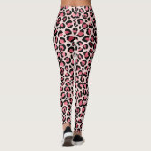 Abstrakte Leggings mit exklusivem rosa Leopard (Rückseite)