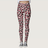 Abstrakte Leggings mit exklusivem rosa Leopard (Vorderseite)