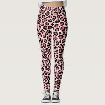 Abstrakte Leggings mit exklusivem rosa Leopard