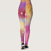 Abstrakte Leggings mit farbenfroher Blüte (Rückseite)