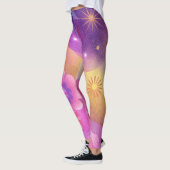 Abstrakte Leggings mit farbenfroher Blüte (Links)