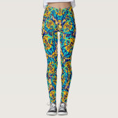 abstrakte Leggings mit lebendigem Tigerkopfmuster (Vorderseite)