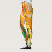 Abstrakte Leggings mit leuchtend farbigem Marmor (Links)