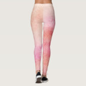 Abstrakte Leggings mit Pfirsich und Rosa (Rückseite)