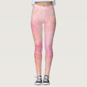 Abstrakte Leggings mit Pfirsich und Rosa (Vorderseite)
