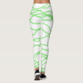 Abstrakte Leggings mit weißem und kaltem Grün (Rückseite)
