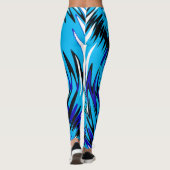 Abstrakte Leggings mit Wirbel in Blue Schwarz-weiß (Rückseite)