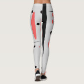 Abstrakte Leggings rot, schwarz und weiß (Rückseite)
