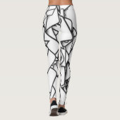 Abstrakte Leggings Schwarz/Weiß (Rückseite)